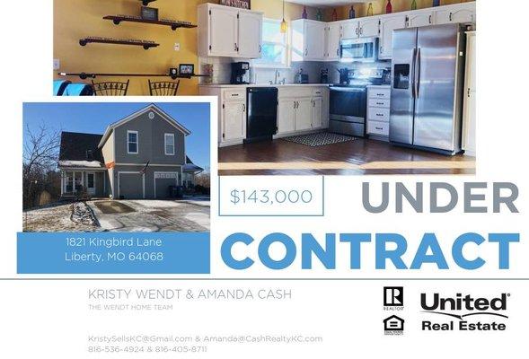 My sellers under contract in Liberty, MO March 2019