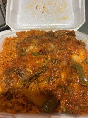 Jollof rice with chicken