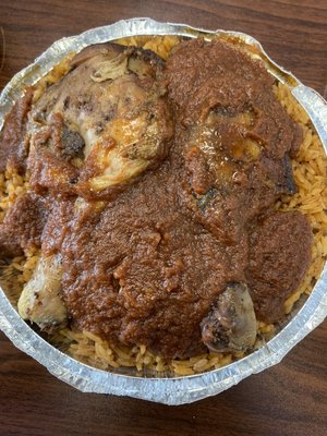 Jollof Rice with Jerk Chicken