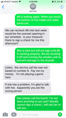 Expect to be threatened when you refuse to pay (twice) for a brand new AC that's had nothing but problems since installed by Air First.