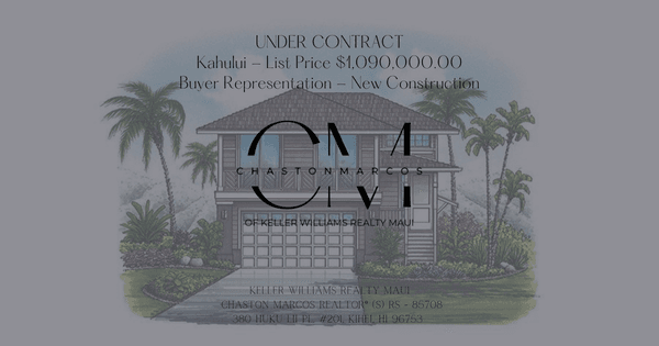 I am excited to share that my clients are under contract on their dream home in the Maui Lani Parkways.