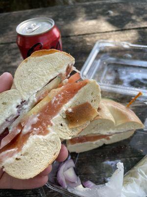 Lox bagel sandwich