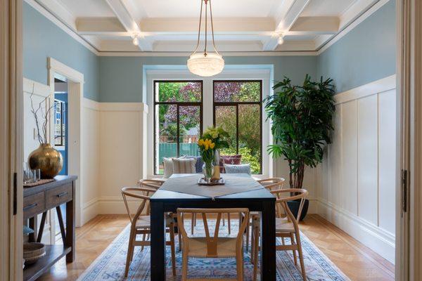 View of the formal dining room at 233 Judah street