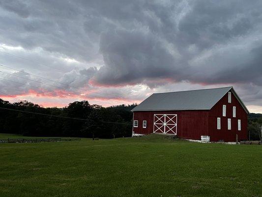 Sunset at Hanna House barn.