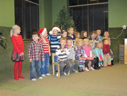 Ladybug preschoolers singing at their Holiday Sing-Along!