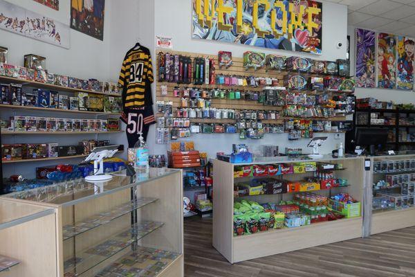 Welcome In! For all you TCG needs. We have a wide array of trading cards, funko pops, and comic books.