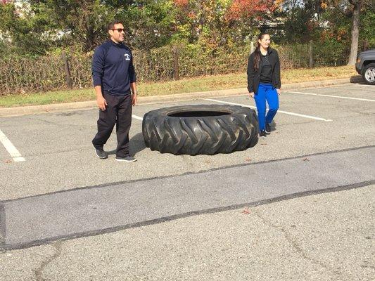 350 pound tire flip contest