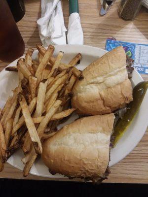 Delicious Philly Steak sandwich, made with real steak slices & awesome bread!