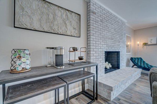 First Floor Coffee Station in Living Room Area