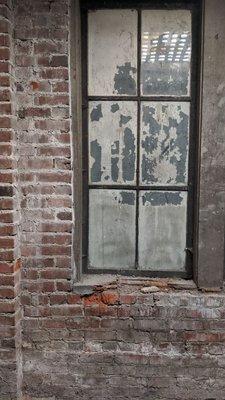 Original window and brick from an old building