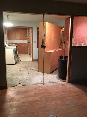 This was the old kitchen before after we started demo. (Previous picture shows new updates).