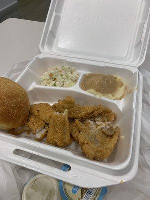 new menu item Grandy's breaded catfish chunks...yum