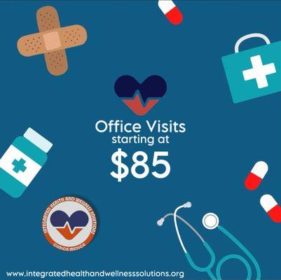 For patients with no insurance visits start at $85!