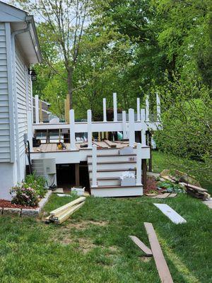 Trex decking and composite porch build