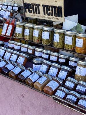 Pickled and Jam items at the San Francisco Farmers Market