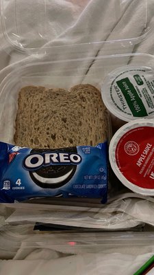 Lunch box I asked the nurse for. Turkey sandwich.