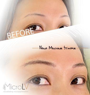 Nano Machine Hair Stroke Brows, Semi - Permanent Make up #EyebrowsLasVegas #Microblading