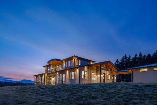 We added soffit lights around this home to provide a beautiful ambiance in the evenings.