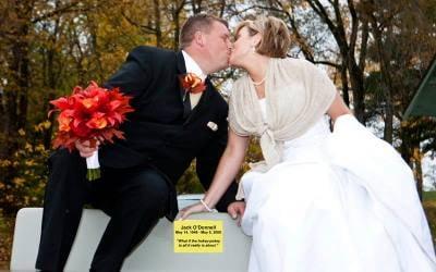 together on his father's memorial bench