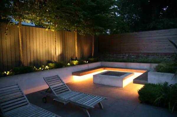 Back yard design and LED lighting