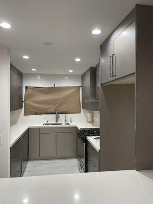 Kitchen recessed light installed