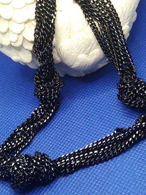 Black knotted choker necklace