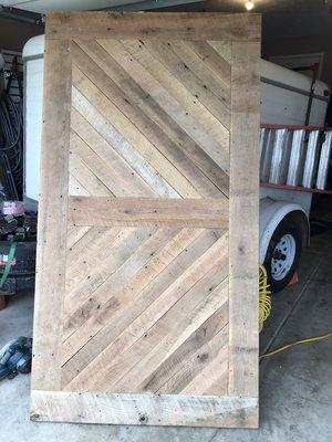 Barn wood door built by RemodelForYou out of 100 plus year old oak barn wood!