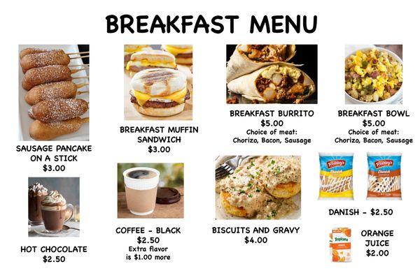 breakfast menu