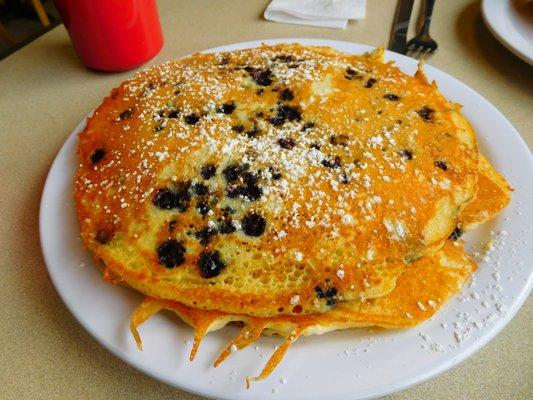 Huge blueberry pancakes.