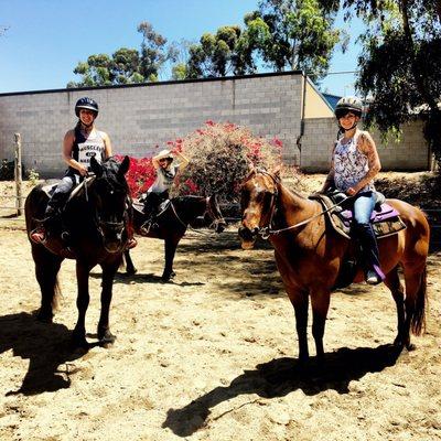 Kara (me) and Ella riding on our lesson!