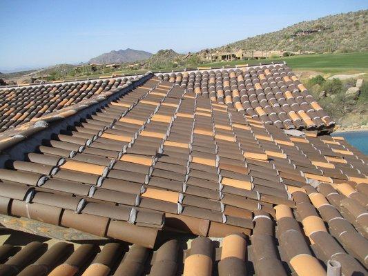 2-piece clay roof tile inspection