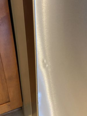 Dents on the freezer door