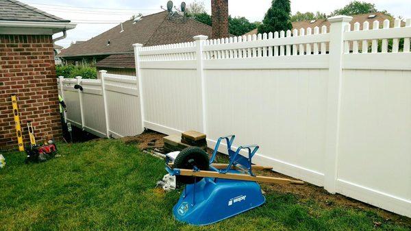 White PVC fence