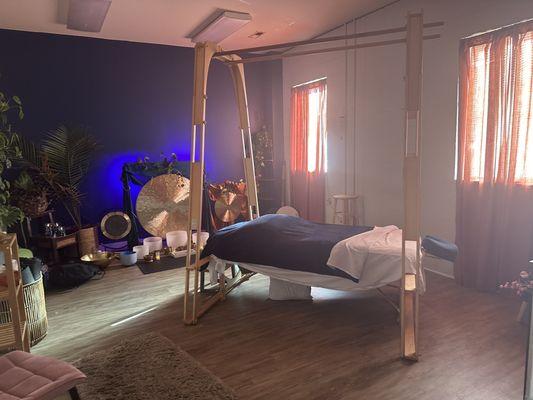 Ashiatsu massage and sound healing space