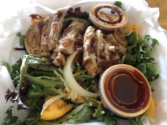 Grilled chicken salad with the most delicious French dressing I've ever tasted!!!