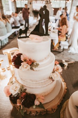 Naked cake with fresh flowers