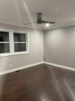 Installed: Wood flooring  Brand new window  Crown molding  Canned lighting and fan