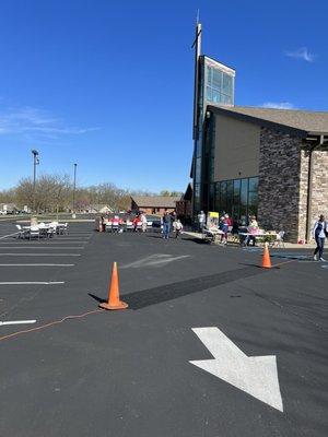 Cotton candy / popcorn and parking lot