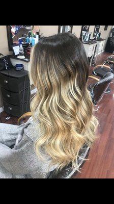 Heavy blonde ombré