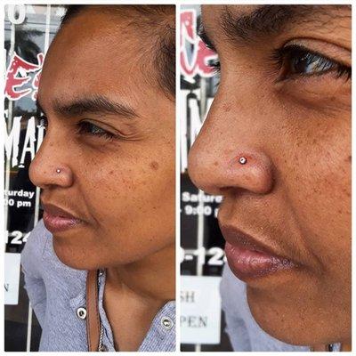 Nose piercing done by Marissa. @babadook_queen.