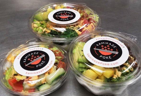 Our poke bowls come in three sizes: Ono - 8oz, Nui - 16oz, Sumo - 24oz