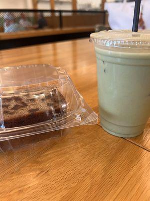 Banana Chocolate Chip Bread Matcha Latte