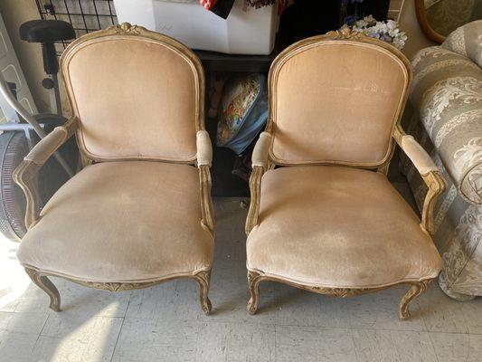 These chairs were relatively unworn but no price shown