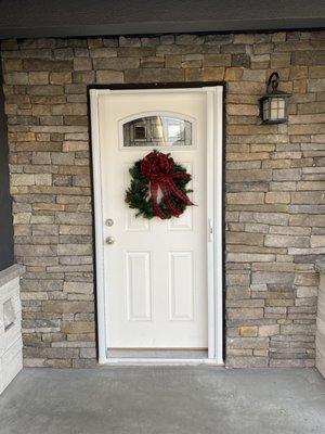 New door with all stone work done