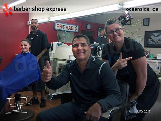 Cody(left); Melissa(right) and Barber Shop Express regulars. - Thanks for the aloha!