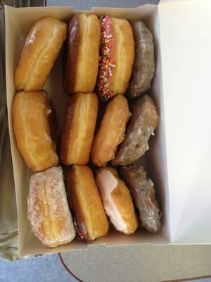 Mixed dozen of donuts $5.50 + tax