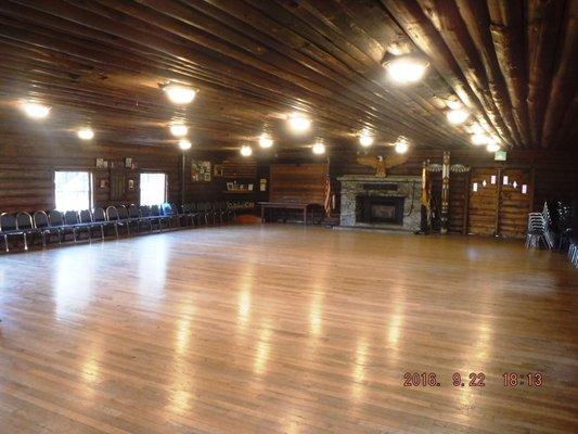 Upstairs large room of the Scout Hall.