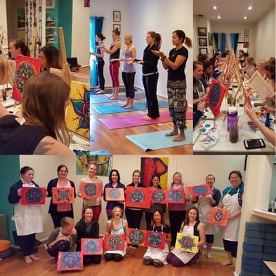 Yoga, Painting, and Wine events for fun and relaxation!