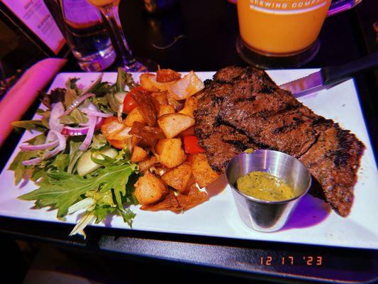 Grilled Skirt Steak and salad