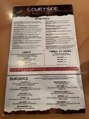 Menu side 1